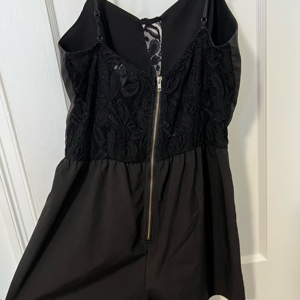 Black romper lace back